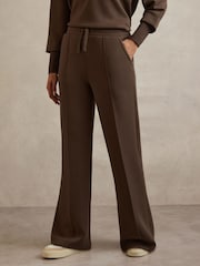 Reiss Chocolate Bernie Wide Leg Joggers - Image 4 of 6