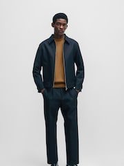 BOSS Brown Embroidered Logo Knitted 100% Cotton Jumper - Image 3 of 5