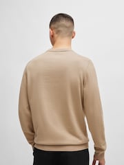 HUGO Beige HUGO Box Logo Cotton Jumper - Image 2 of 5