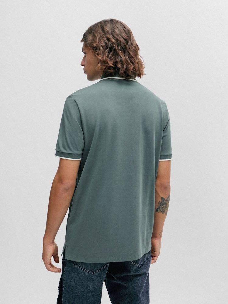 HUGO Cotton-Piqué Slim-Fit Polo Shirt With Logo Label - Image 2 of 5