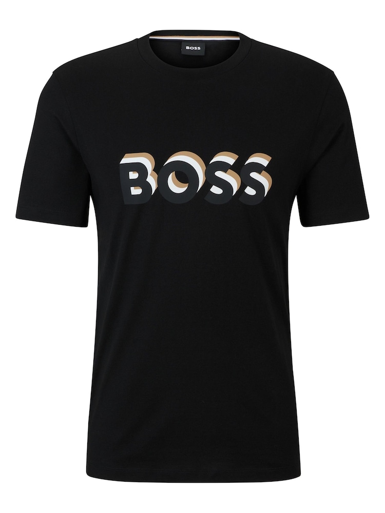 BOSS Black Regular Fit Enlarged Graphic Logo T-Shirt - Image 5 of 5
