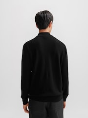 BOSS Black Quarter Zip Premium Knitted 100% Cotton Jumper - Image 2 of 5
