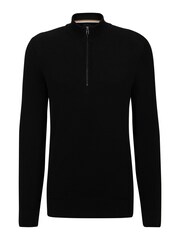 BOSS Black Quarter Zip Premium Knitted 100% Cotton Jumper - Image 5 of 5