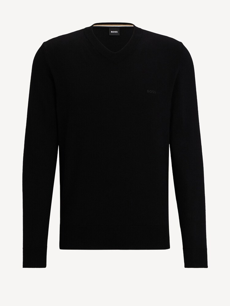 BOSS Black V-Neck 100% Cotton Embroidered Logo Sweater - Image 5 of 5 BOSS Black V-Neck 100% Cotton Embroidered Logo Sweater - Image 5 of 5