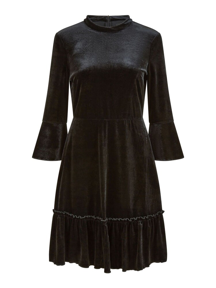 Mela Black Velvet High Neck Skater Dress - Image 4 of 4