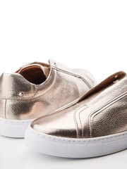 Moda in Pelle Bencina Slip On White Trainers with Elastic - Image 4 of 4