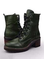 Moda In Pelle Bellzie Lace Up Leather Ankle Boots - Image 4 of 5