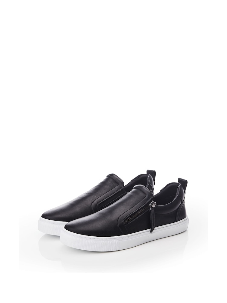 Moda in Pelle Bradly Slip-On Side Zip Trainers - Image 2 of 3
