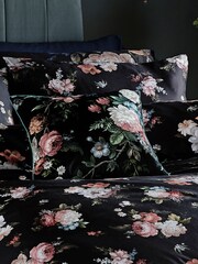 Graham & Brown Black Hauge Fleurs Feather Filled Cushion - Image 2 of 4