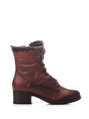 Moda In Pelle ALPINNE FAUX FUR LINED LACE UP LEATHER BOOT - Image 1 of 4