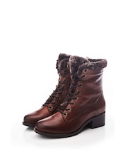 Moda In Pelle ALPINNE FAUX FUR LINED LACE UP LEATHER BOOT - Image 2 of 4