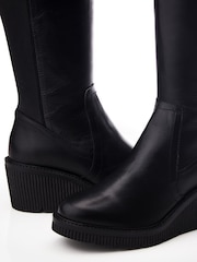 Moda in Pelle Harpette Crepe Wedge Long Side Zip Boots - Image 4 of 4