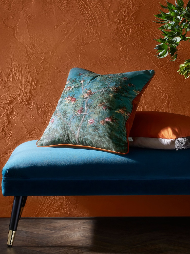 Graham & Brown Blue Night Garden Feather Filled Cushion - Image 1 of 4