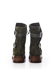 Grün - Moda In Pelle Briona Stiefel mit klobiger Sohle und seitlicher Schnalle - Bild 2 von 4