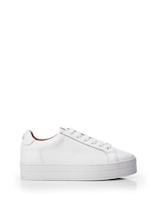 Moda in Pelle Boxy Slab Unit Plain Lace Up White Trainers - Image 1 of 4