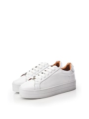 Moda in Pelle Boxy Slab Unit Plain Lace Up White Trainers - Image 2 of 4
