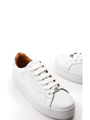 Moda in Pelle Boxy Slab Unit Plain Lace Up White Trainers - Image 4 of 4