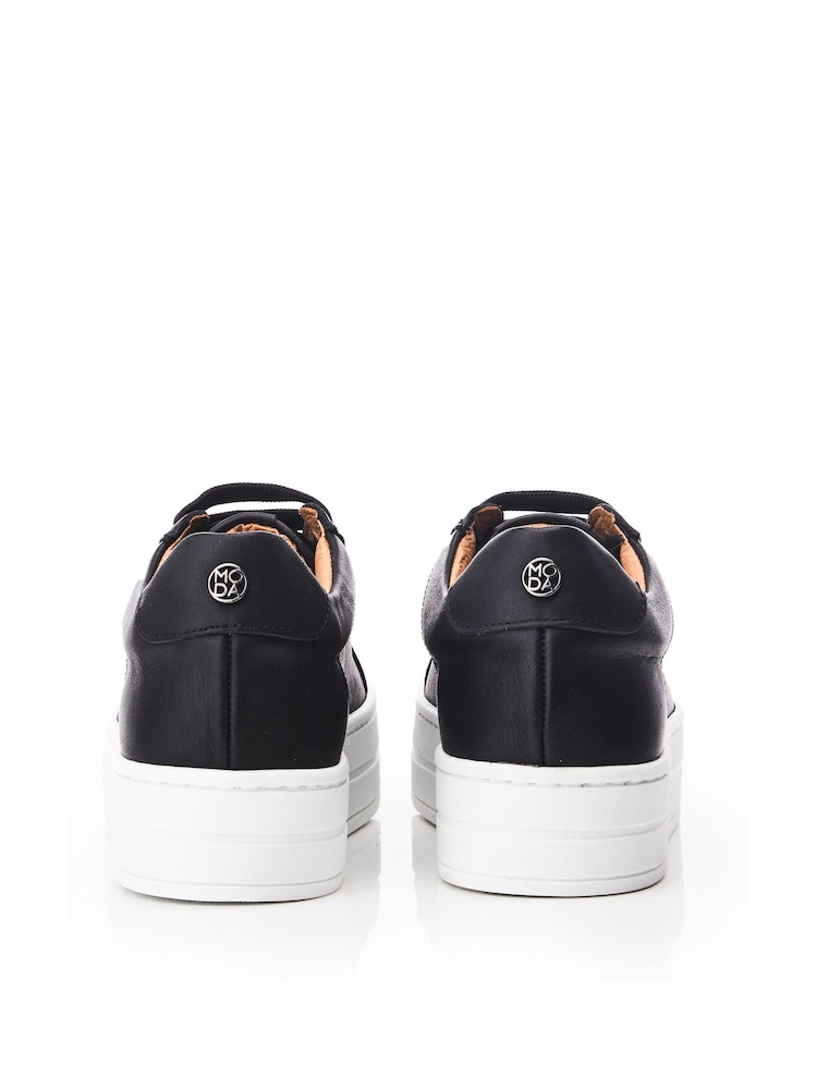 Moda in Pelle Boxy Slab Unit Plain Lace Up White Trainers - Image 4 of 4