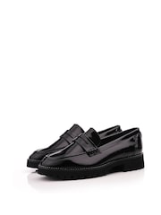 Moda in Pelle Calfie Clean Saddle Black Loafers With Crystal Rand - Image 2 of 4