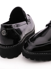 Moda in Pelle Calfie Clean Saddle Black Loafers With Crystal Rand - Image 4 of 4