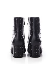 Moda in Pelle Kravitz All-Over Pin Stud Low Block Ankle Black Boots - Image 3 of 4