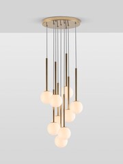 Houseof. Brass Opal Ball Cluster Light - Image 1 of 4
