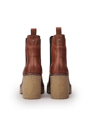 Braun - Moda In Pelle Breeanna Kurze Stiefel mit Plateausohle aus Krepp, Braun - Bild 3 von 4
