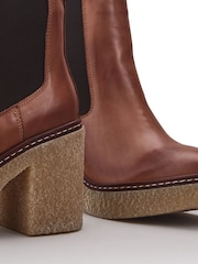 Braun - Moda In Pelle Breeanna Kurze Stiefel mit Plateausohle aus Krepp, Braun - Bild 4 von 4