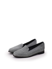 Moda in Pelle Grey Emmas Slip Ons Embellished Smart Shoes - Image 2 of 4