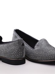 Moda in Pelle Grey Emmas Slip Ons Embellished Smart Shoes - Image 4 of 4