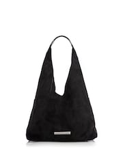 Moda in Pelle Black Glamslouch Large Studded Hobo Bag - Image 1 of 4