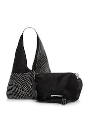 Moda in Pelle Black Glamslouch Large Studded Hobo Bag - Image 4 of 4