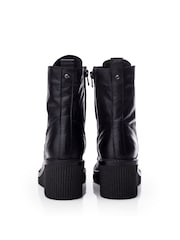 Moda in Pelle Braniyah Wedge Heel Lace-Up Black Ankle Boots - Image 3 of 4