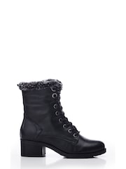 Moda In Pelle ALPINNE FAUX FUR LINED LACE UP LEATHER BOOT - Image 1 of 4