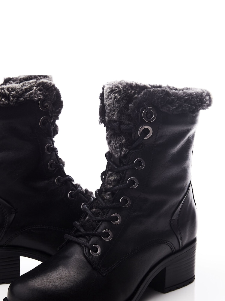 Moda In Pelle ALPINNE FAUX FUR LINED LACE UP LEATHER BOOT - Image 4 of 4
