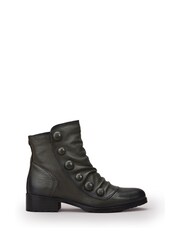 Moda in Pelle Bronwen Short Boots With Ruched Front and Side Buttons - Image 1 of 4