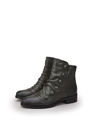 Moda in Pelle Bronwen Short Boots With Ruched Front and Side Buttons - Image 2 of 4