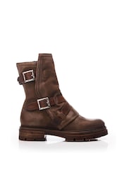 Moda in Pelle Briona Front Wrap Side Buckle Chunky Sole Ankle Boots - Image 1 of 4