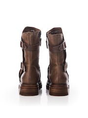 Moda in Pelle Briona Front Wrap Side Buckle Chunky Sole Ankle Boots - Image 3 of 4