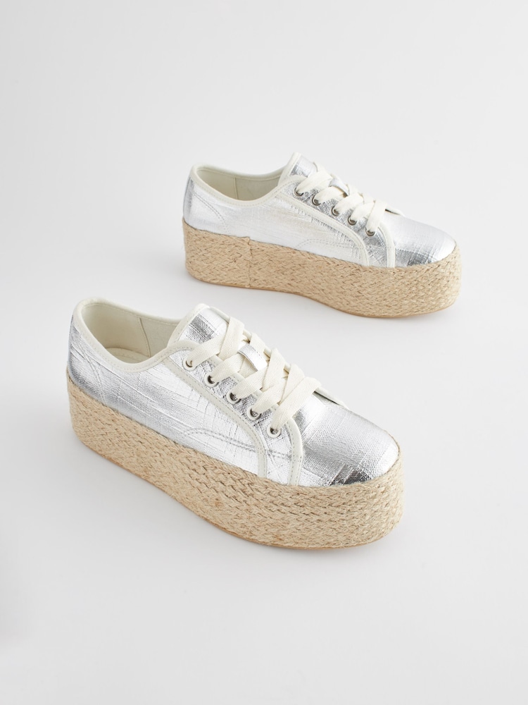 Espadrille Flatform Trainers Topshop Buy Silver Forever Comfort