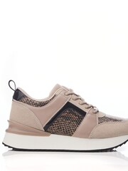 Moda in Pelle Addele Slab Sole Lace Up Trainers With Snake Pu - Image 2 of 4