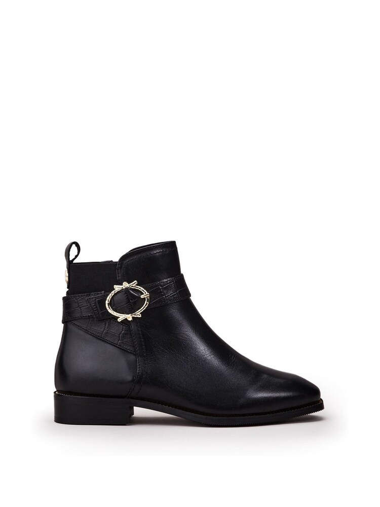Moda in Pelle Miya Smart Ankle Boots With Buckle Trim - Image 1 of 4