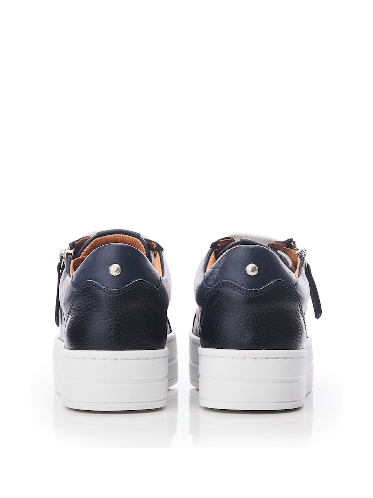 Moda In Pelle Abbiy Chunky Slab Sole Side Zip Lace Up Trainers - Image 2 of 3