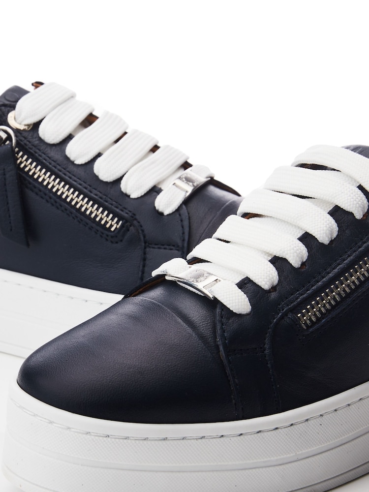 Moda In Pelle Abbiy Chunky Slab Sole Side Zip Lace Up Trainers - Image 3 of 3