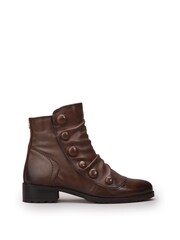Moda in Pelle Bronwen Short Boots With Ruched Front and Side Buttons - Image 1 of 4