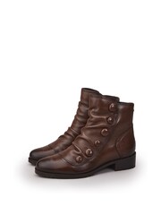 Moda in Pelle Bronwen Short Boots With Ruched Front and Side Buttons - Image 2 of 4