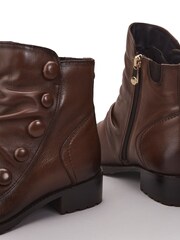 Moda in Pelle Bronwen Short Boots With Ruched Front and Side Buttons - Image 4 of 4