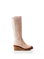 Moda in Pelle Harpette Crepe Wedge Long Side Zip Boots - Image 1 of 4