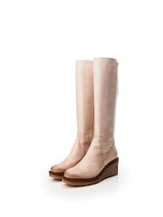Moda in Pelle Harpette Crepe Wedge Long Side Zip Boots - Image 2 of 4