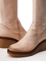 Moda in Pelle Harpette Crepe Wedge Long Side Zip Boots - Image 4 of 4
